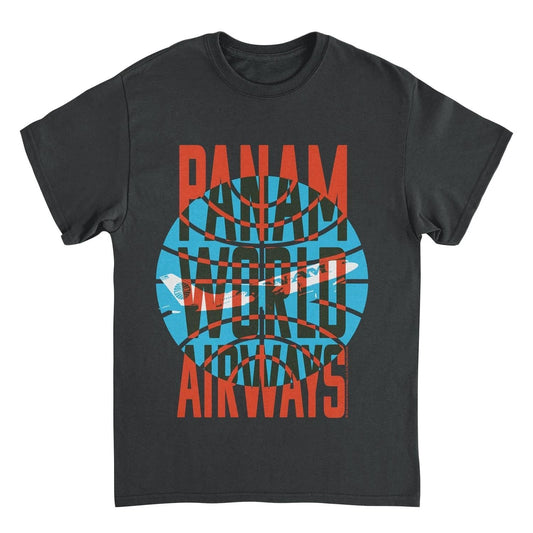 Pan Am World Airways Plane Take Off Logo Black T-Shirt by HandyShopping4U2