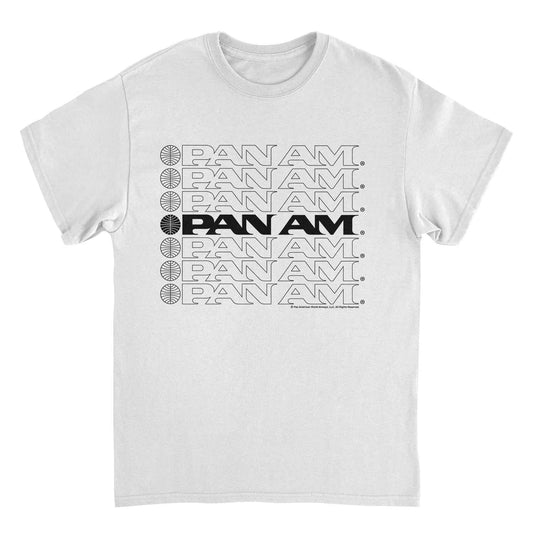 Pan Am Text Logo Cascade White T-Shirt by HandyShopping4U2