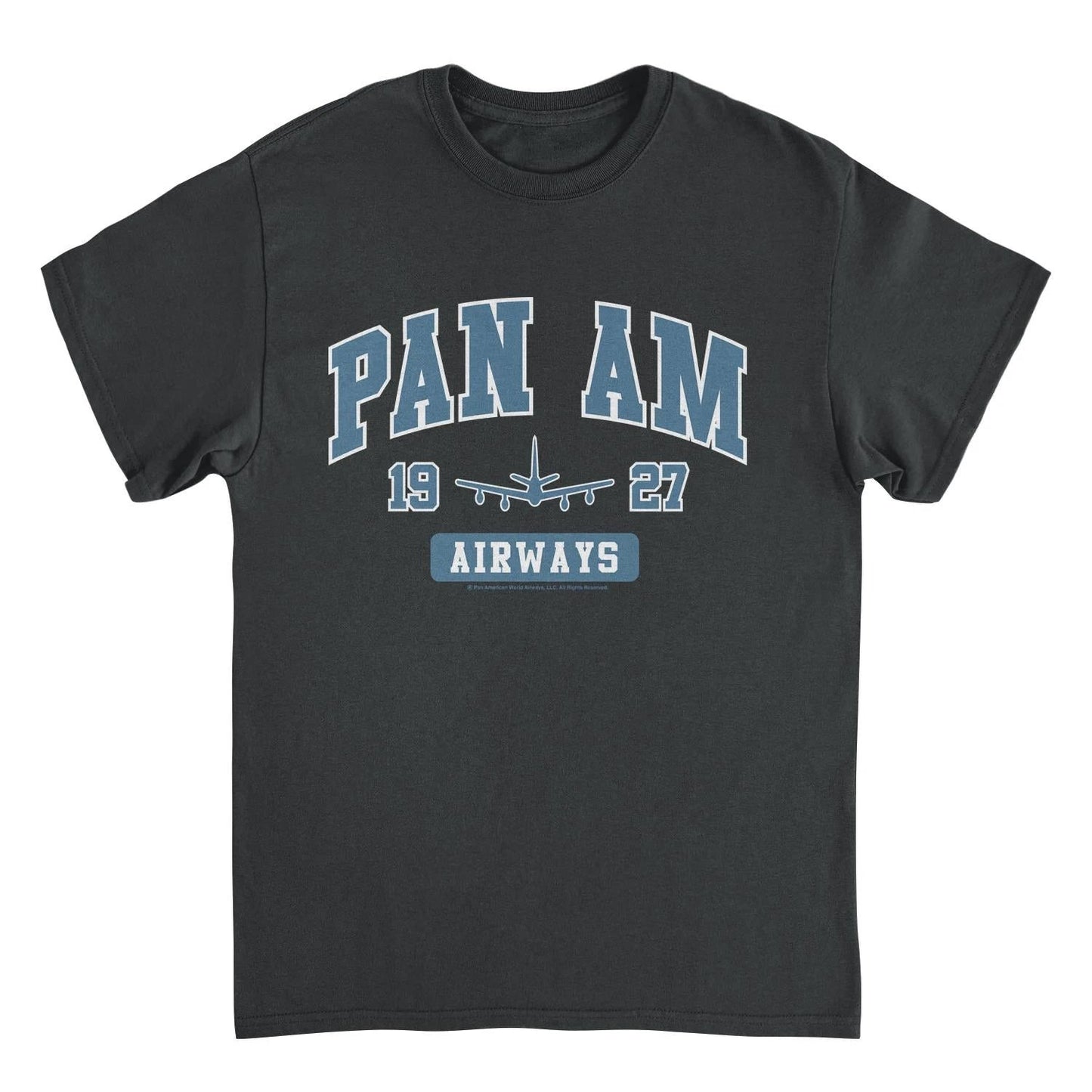 Pan Am Airways 1927 College Sports Text Black T-Shirt by HandyShopping4U2