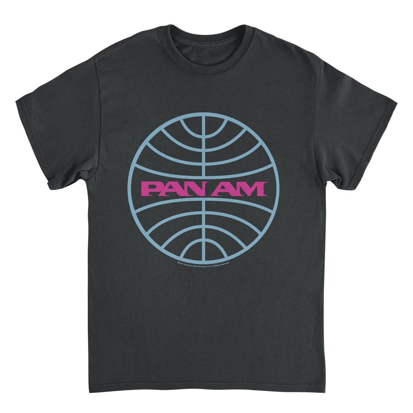 Pan Am Meatball Logo Pale Blue and Lavender Black T-Shirt by HandyShopping4U2