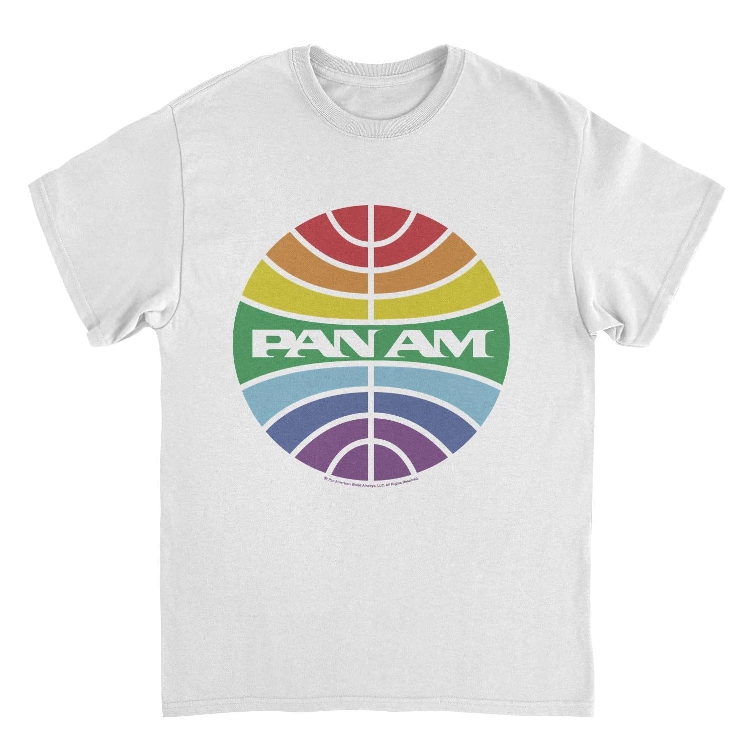 Pan Am Meatball Logo Rainbow Pride White T-Shirt by HandyShopping4U2