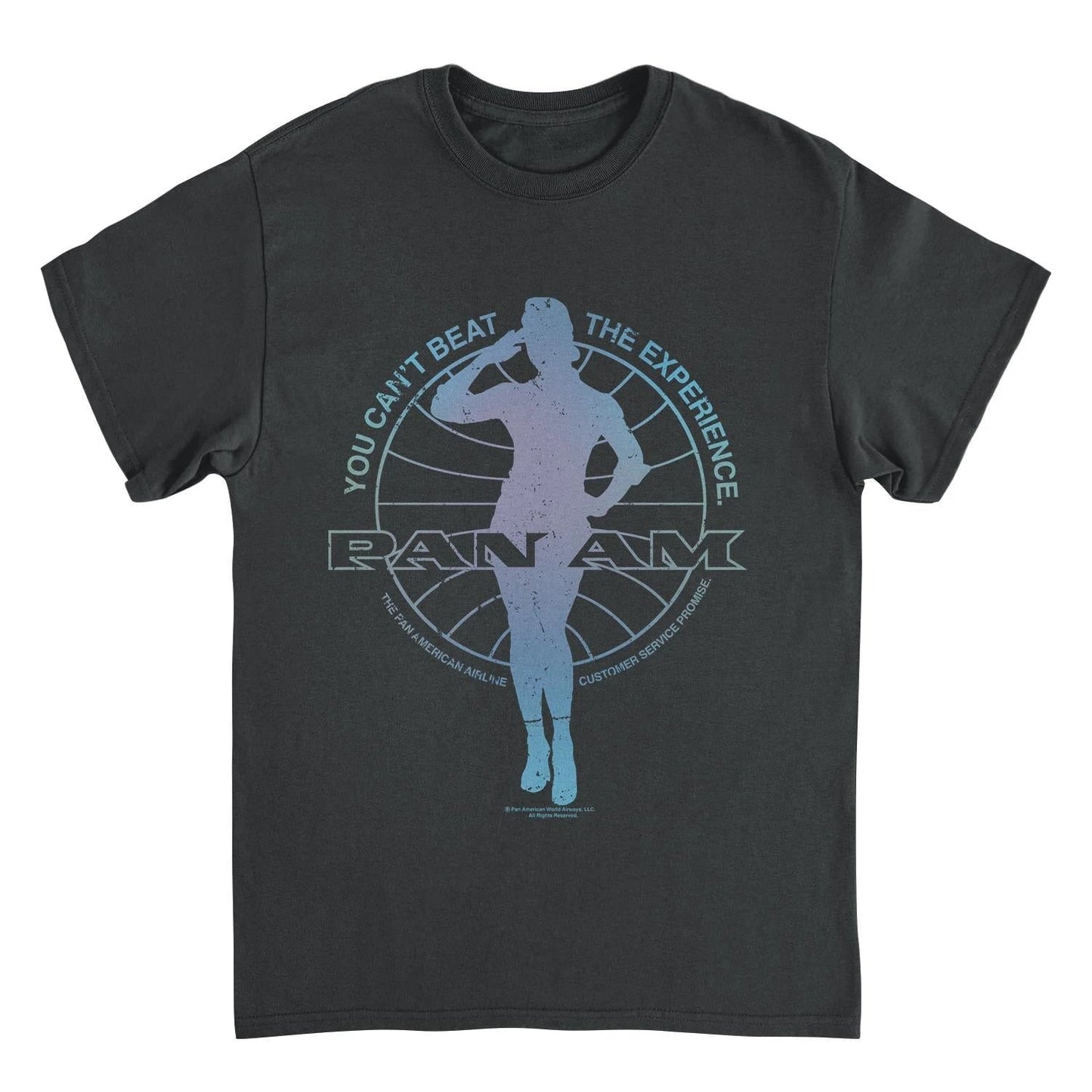 Pan Am Flight Attendant Salute Silhouette Black T-Shirt by HandyShopping4U2