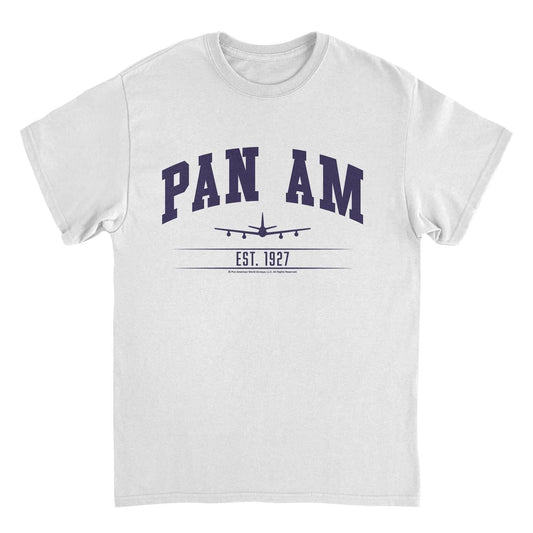 Pan Am College Sports Text Est 1927 White T-Shirt by HandyShopping4U2
