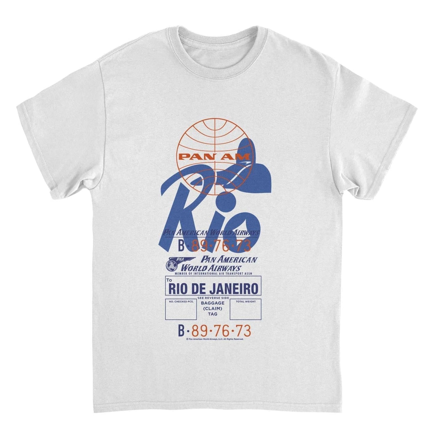Pan Am Retro Rio De Janeiro Luggage Tag White T-Shirt by HandyShopping4U2