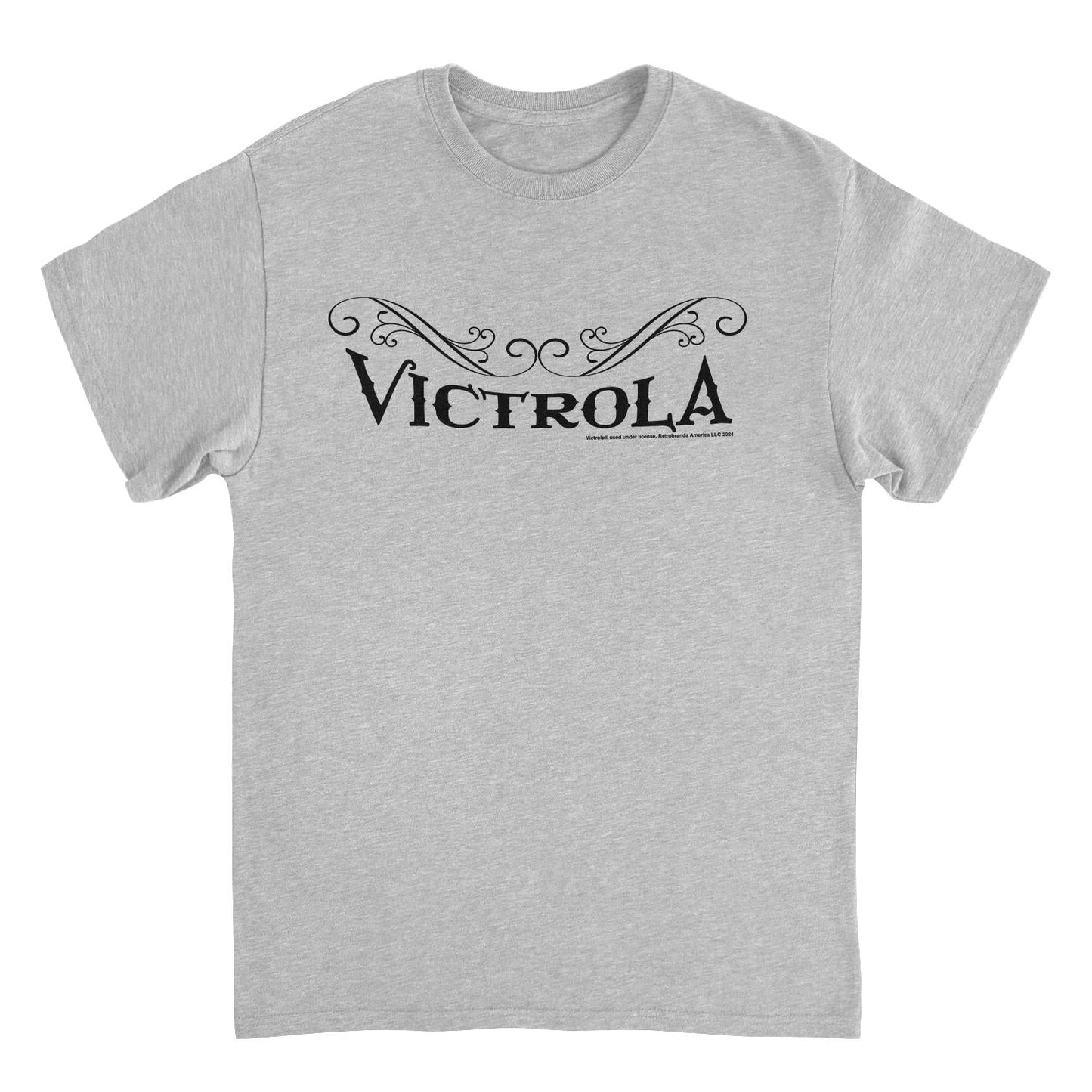 Victrola Black Text Retro Record Company Sport Grey T-Shirt by HandyShopping4U2