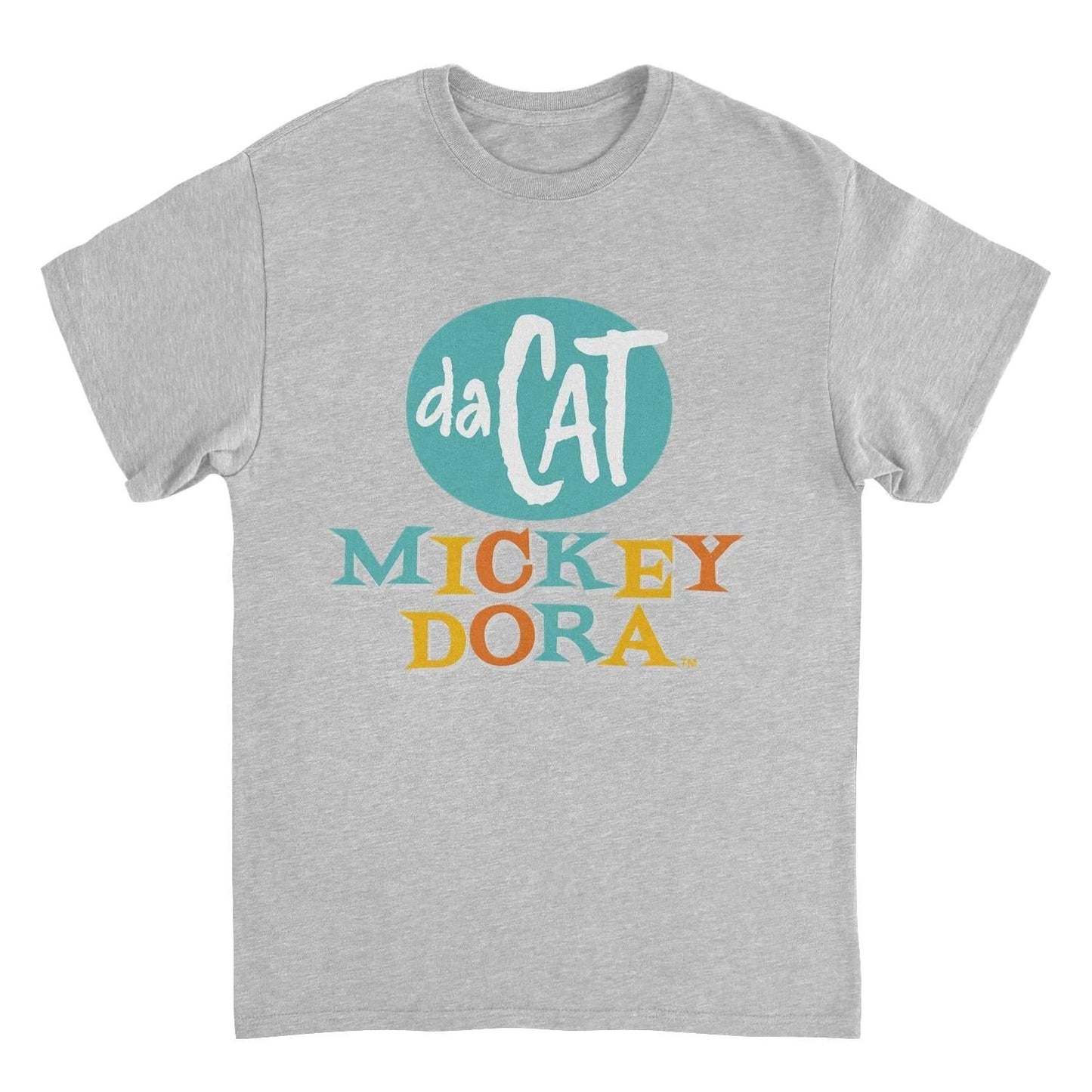 Mickey Da Cat Dora Retro Style Text Retro Surfer Miki Sport Grey T-Shirt by HandyShopping4U2