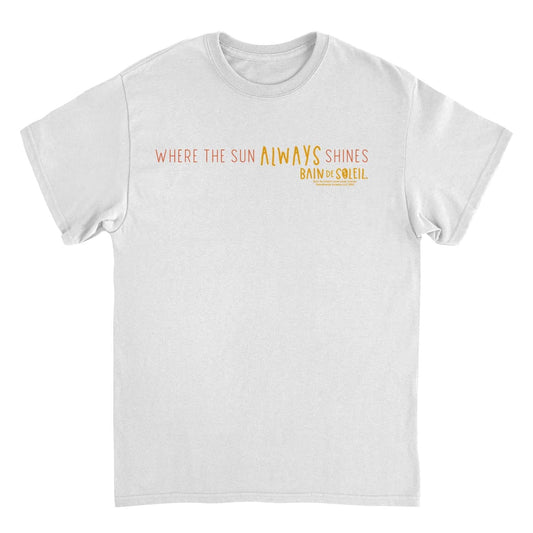 Bain De Soleil Where the Sun Always Shines Retro Sunscreen White T-Shirt