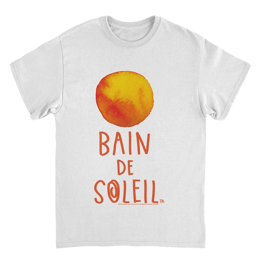 Bain De Soleil Orange Water Colour Sun Retro Sunscreen White T-Shirt