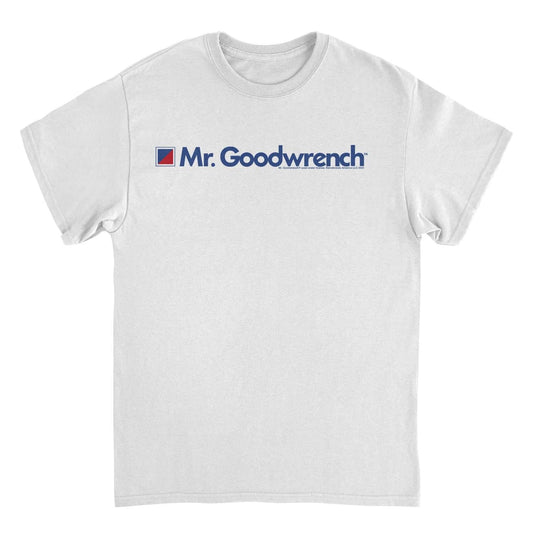 Mr Goodwrench Text Logo Retro Auto White T-Shirt by HandyShopping4U2
