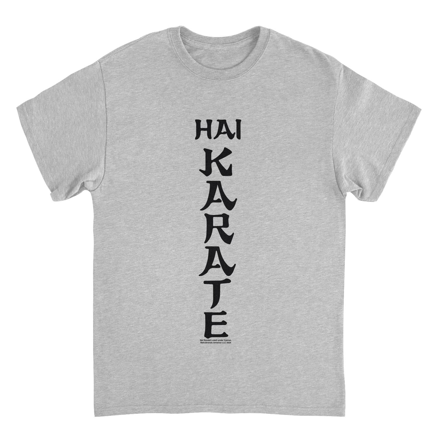 Hai Karate Vertical Logo Retro Aftershave Sport Grey T-Shirt by HandyShopping4U2