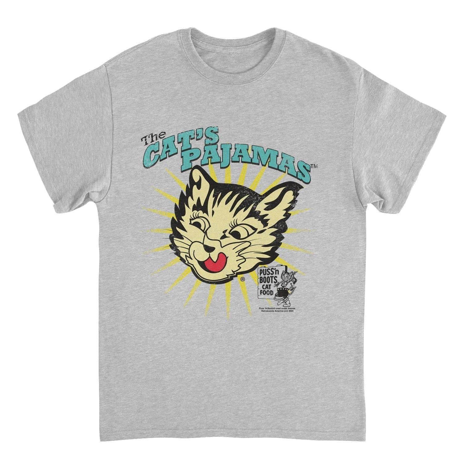 Puss n Boots the Cats Pajamas Vintage Art Sport Grey T-Shirt by HandyShopping4U2