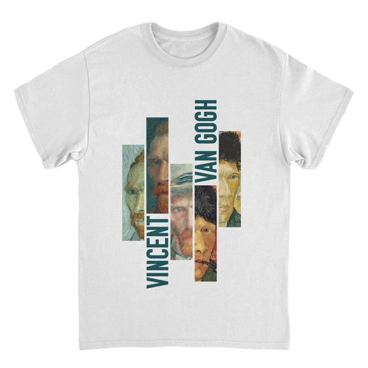 Classic Paintings Vincents Faces White T-Shirt by HandyShopping4U2