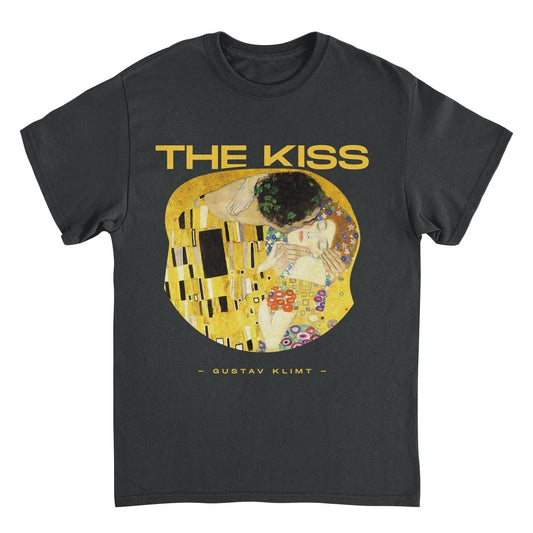 Classic Paintings the Kiss Klimt Black T-Shirt by HandyShopping4U2