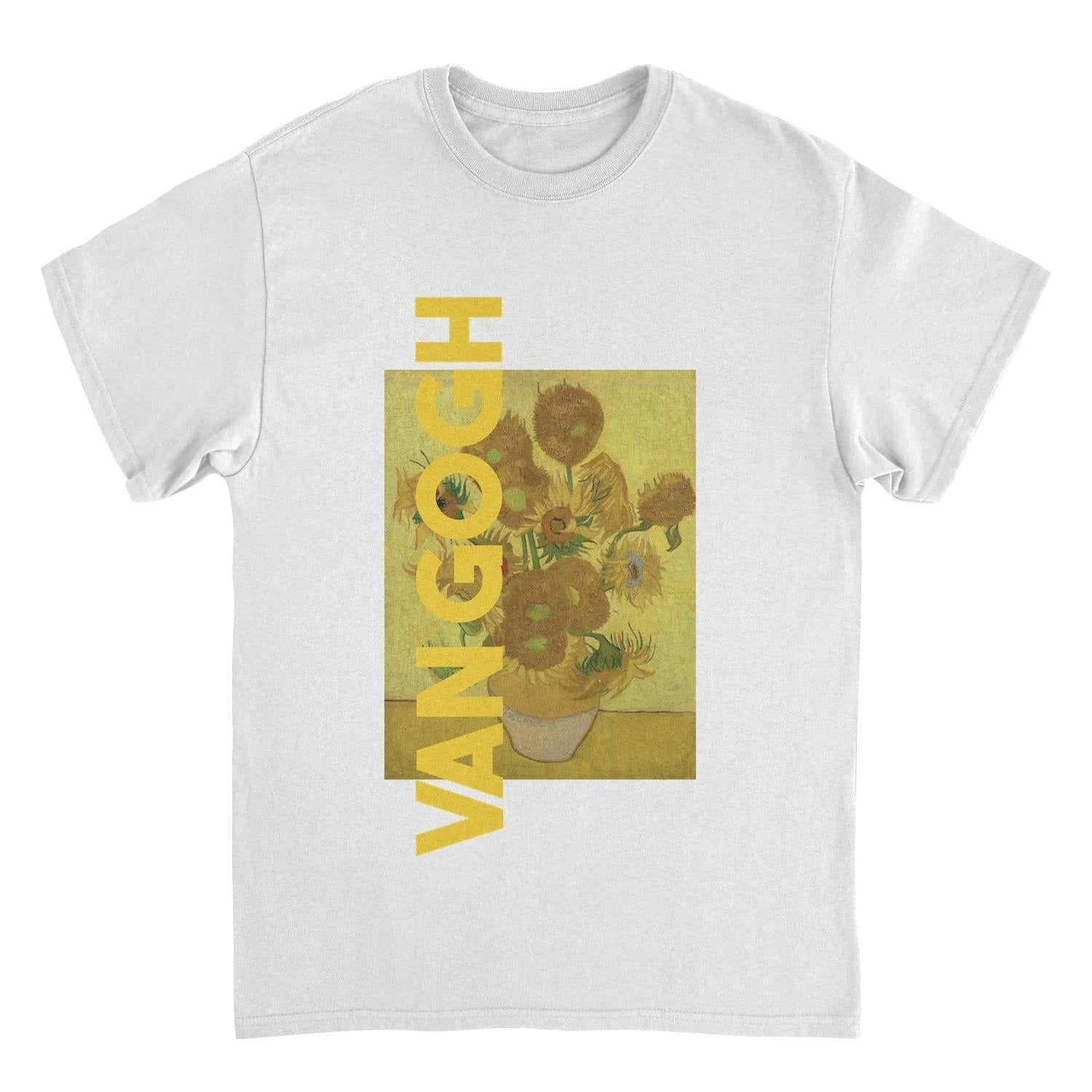 Classic Paintings Sunflowers Van Gogh White T-Shirt by HandyShopping4U2