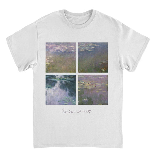 Classic Paintings Water Lilly Collection Monet White T-Shirt by HandyShopping4U2