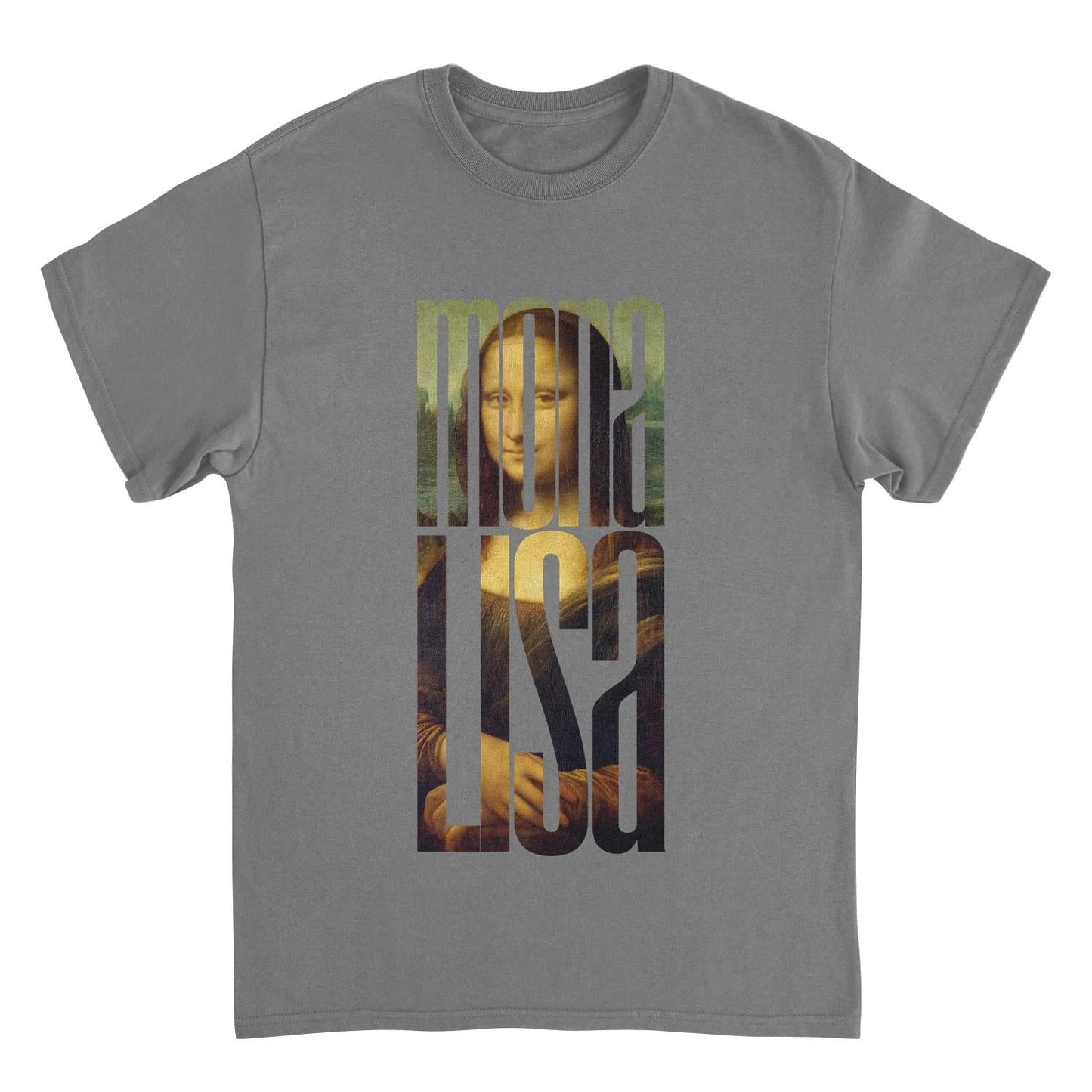 Classic Paintings Mona Lisa Cut Da Vinci Charcoal T-Shirt by HandyShopping4U2