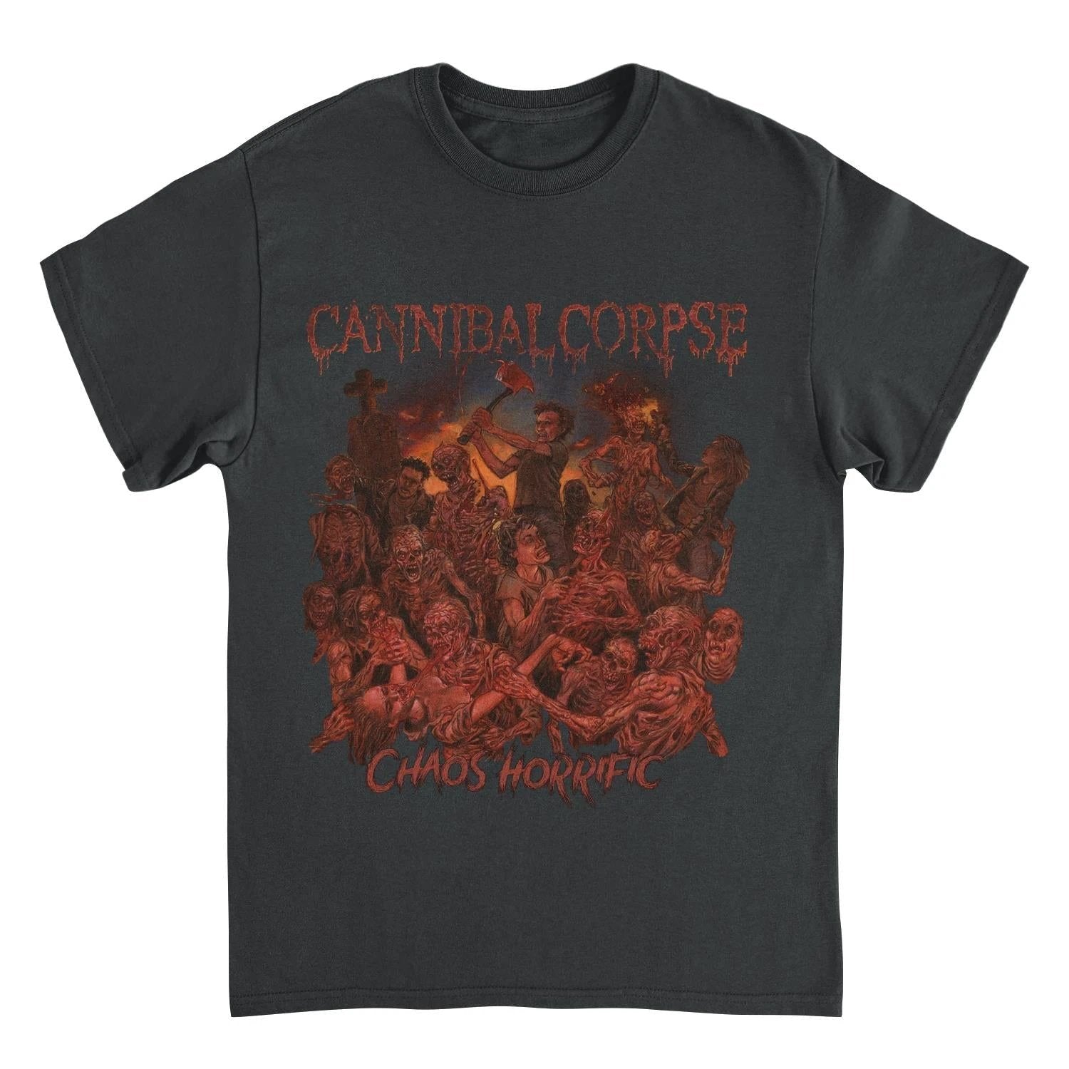Cannibal Corpse Chaos Horrific black metal band t-shirt featuring official album-inspired graphic artwork for heavy music fans