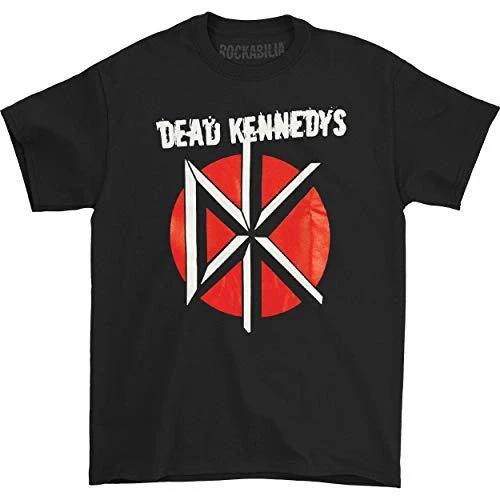 Dead Kennedys distressed DK logo black t shirt featuring punk rock band graphic with red circle design