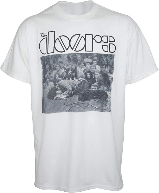 The Doors Jim Morrison on stage men’s t-shirt featuring vintage live performance photo graphic