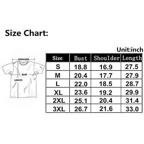 Metallica Ride the Lightning t-shirt size chart showing measurements for small to 3XL in inches