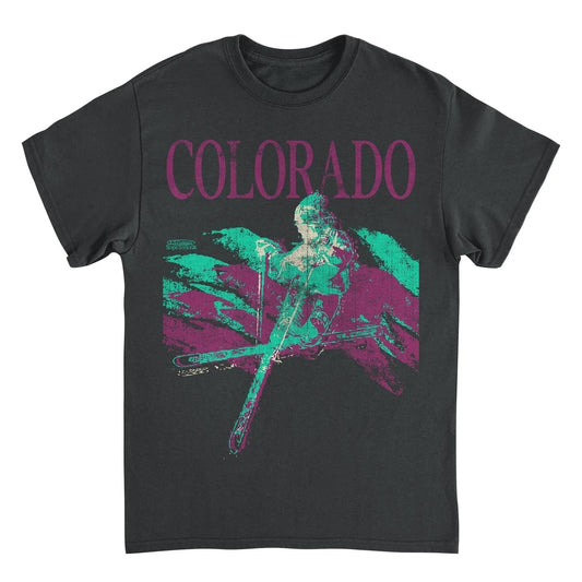 Skiing & Snowboarding Colorado Black T-Shirt by HandyShopping4U2