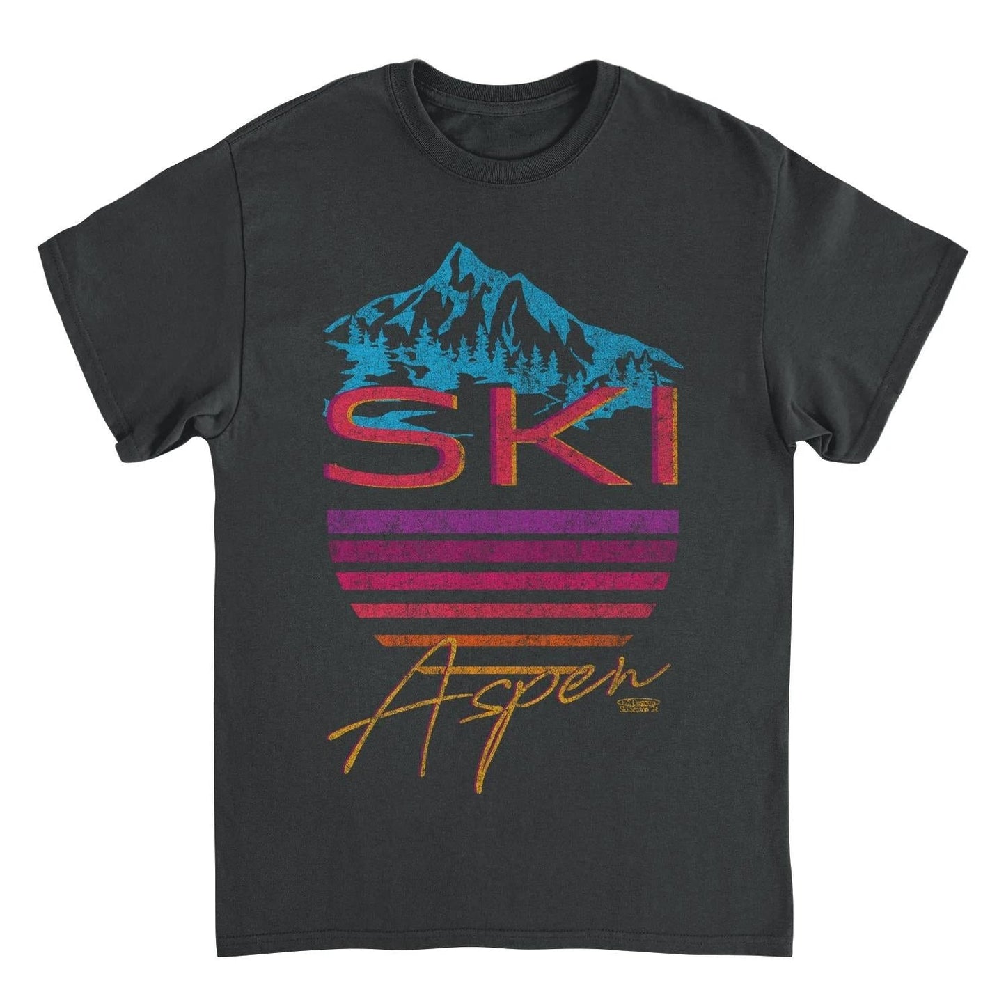 Ski Aspen Black T-Shirt by HandyShopping4U2