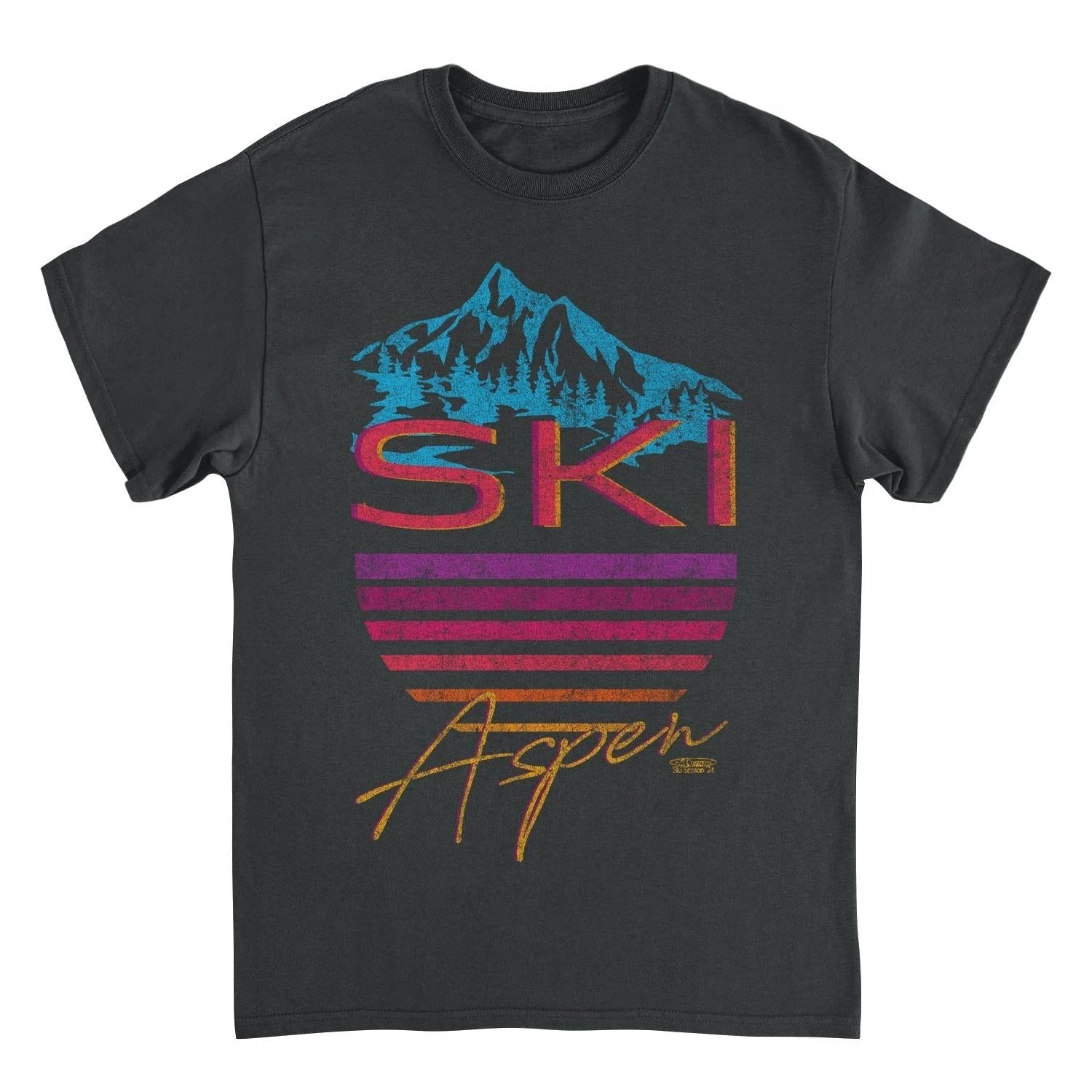 Ski Aspen Black T-Shirt by HandyShopping4U2