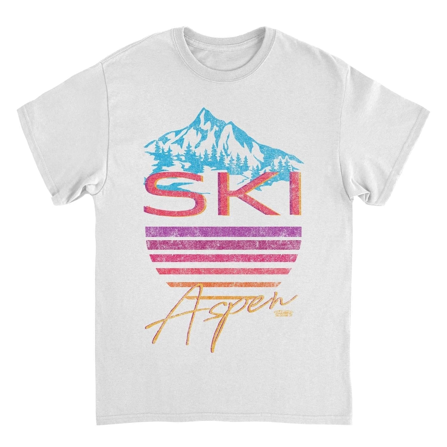 Ski Aspen White T-Shirt by HandyShopping4U2