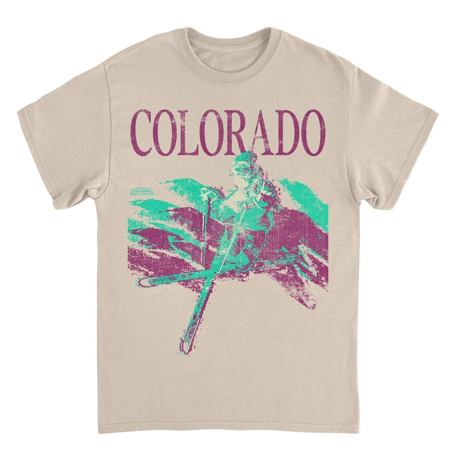 Skiing & Snowboarding Colorado Tan T-Shirt by HandyShopping4U2