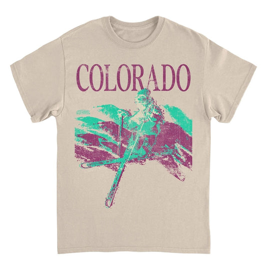 Skiing & Snowboarding Colorado Tan T-Shirt by HandyShopping4U2