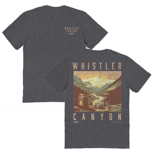 Skiing Whistler Dark Heather Front & Back Print T-Shirt by HandyShopping4U2