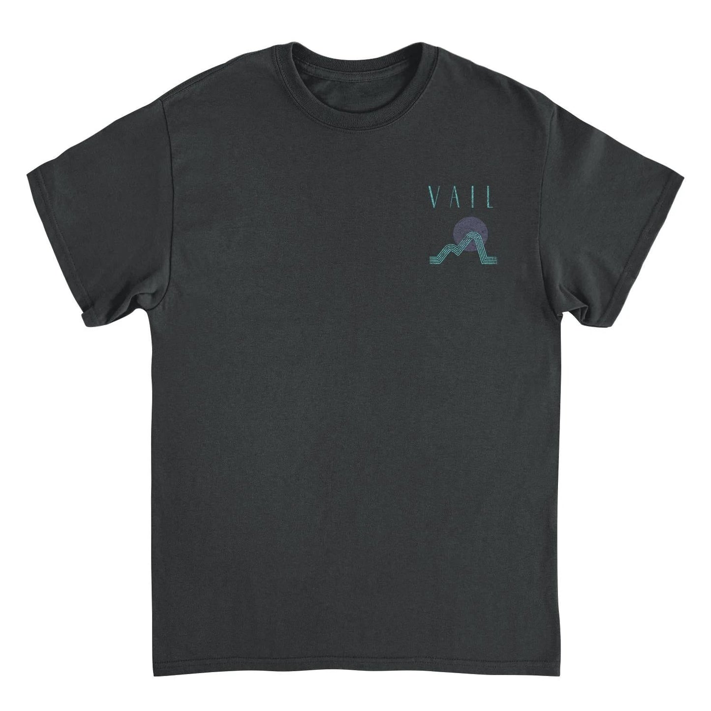 Skiing & Snowboarding Vail Front & Back Graphic Black T-Shirt by HandyShopping4U2
