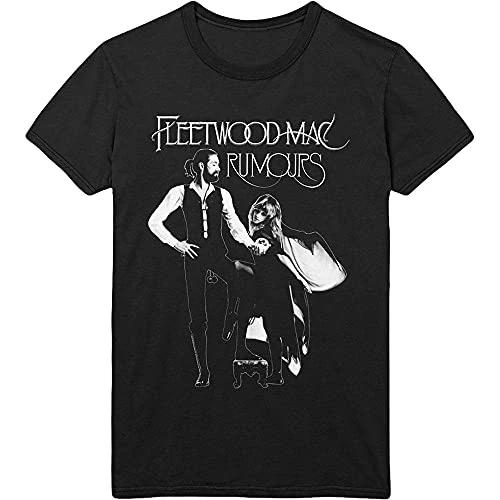 Black t-shirt with Fleetwood Mac 'Rumours' design on a white background