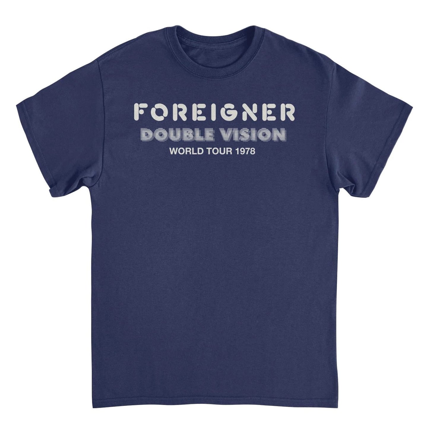 Foreigner Double Vision World Tour T-Shirt Navy