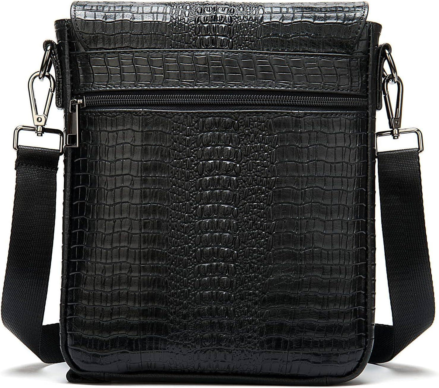 Crocodile Embossed Leather Sling Bag – Rugged & Refined