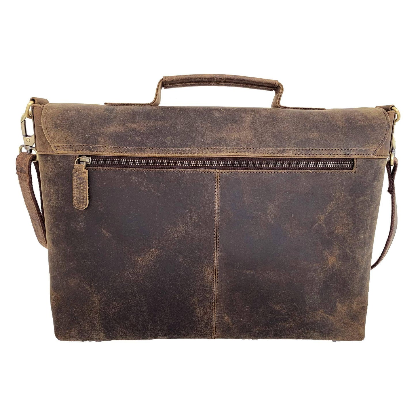 Premium Buffalo Leather Messenger Bag – Full-Grain 15.5″ Laptop Brief