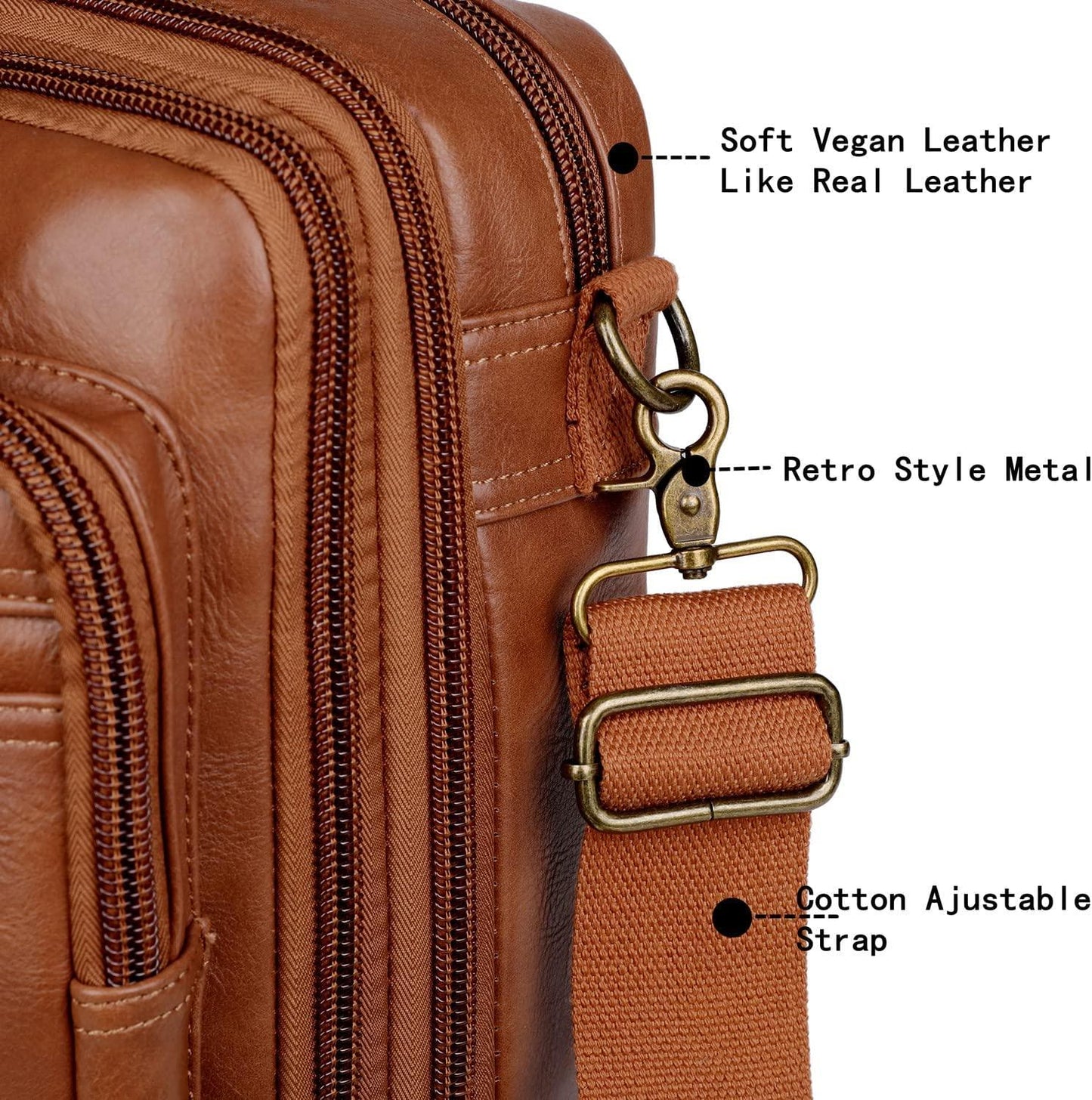 FR Fashion Co. 16″ Convertible Leather Laptop Backpack Briefcase