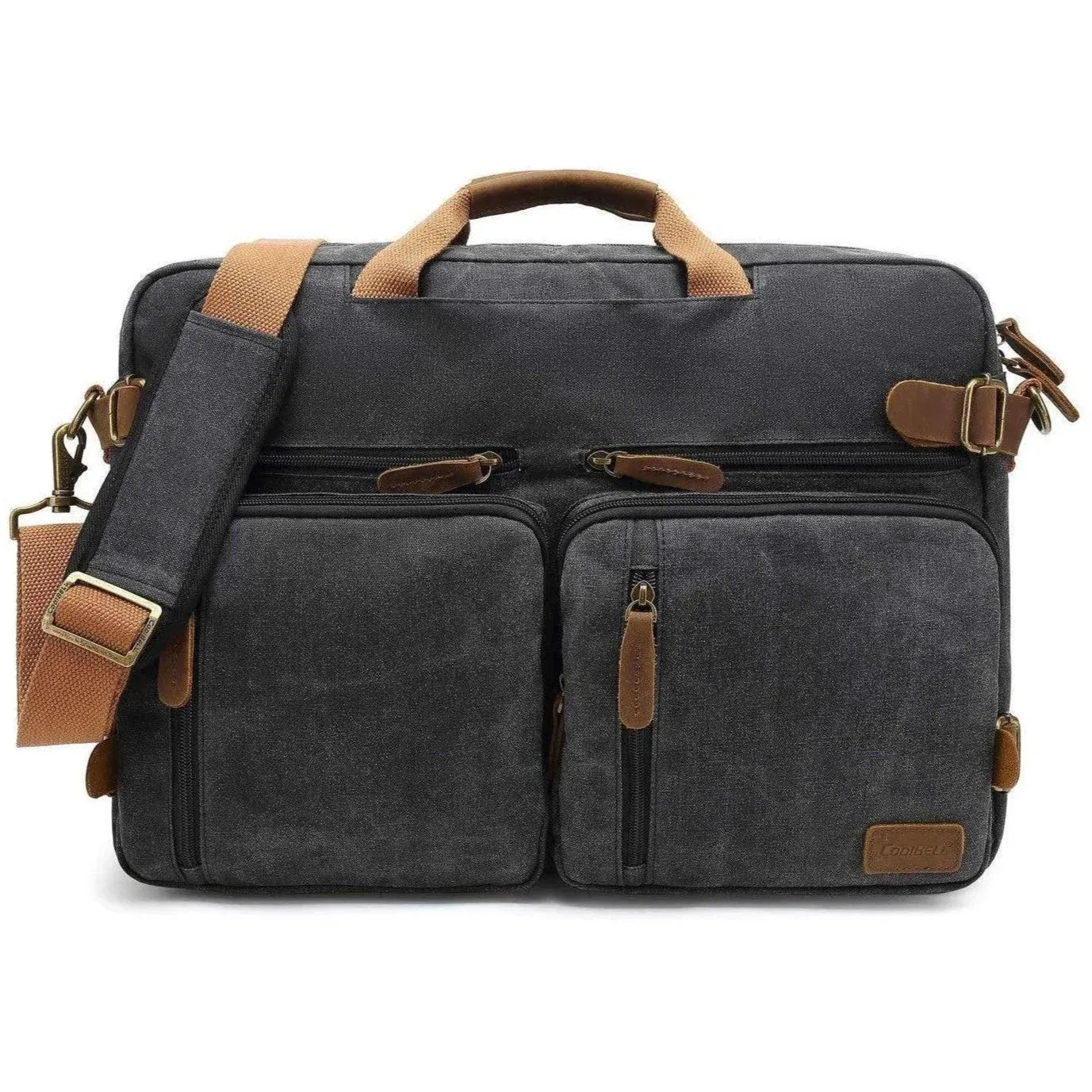 Oxford Canvas Messenger Bag – 3-in-1 Convertible Laptop Briefcase