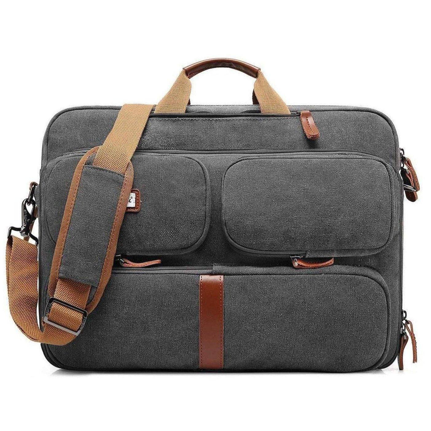 Oxford Canvas Messenger Bag – 3-in-1 Convertible Laptop Briefcase