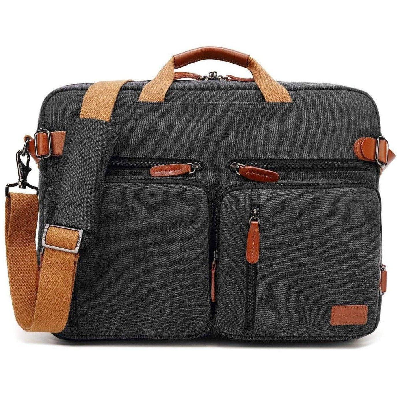 Oxford Canvas Messenger Bag – 3-in-1 Convertible Laptop Briefcase