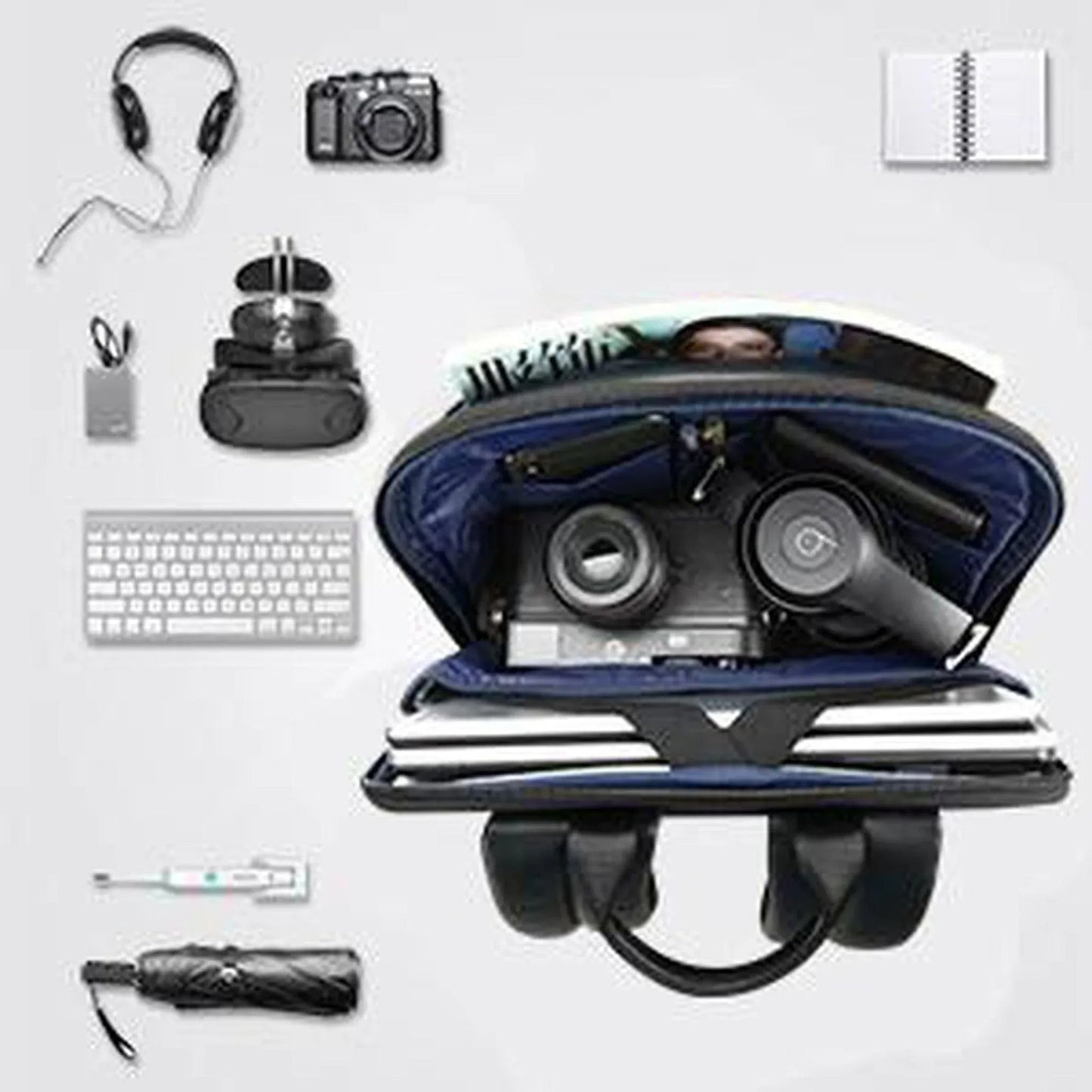 Anti-Theft Leather Backpack – Smart USB Charging & 15.6″ Laptop Compartment