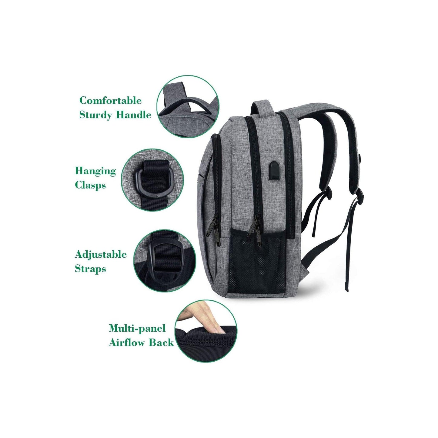 FR Fashion Co. 18" Anti-Theft Travel Backpack