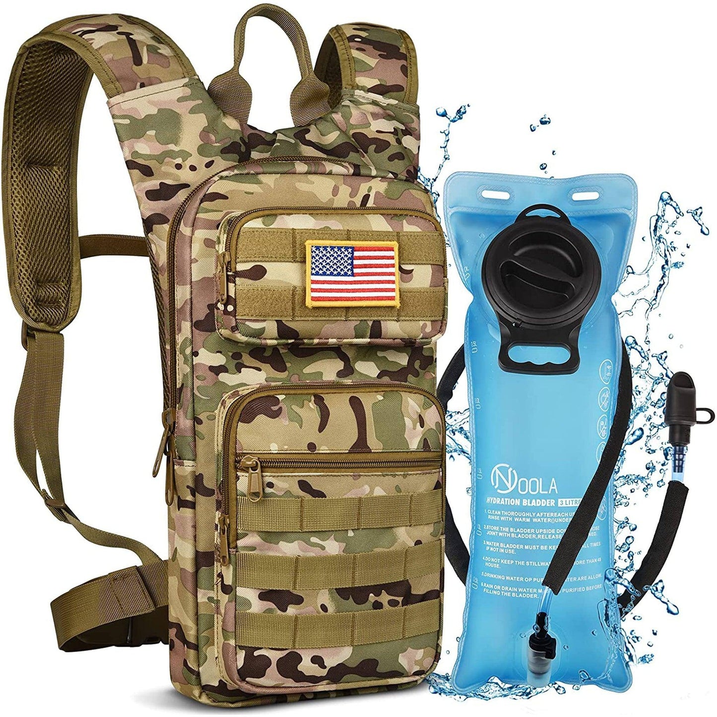 18" Tactical Hydration Backpack – Rugged & Hydrated