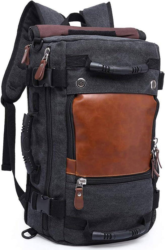 Canvas Travel Backpack – Convertible 30L Multi-Function Design