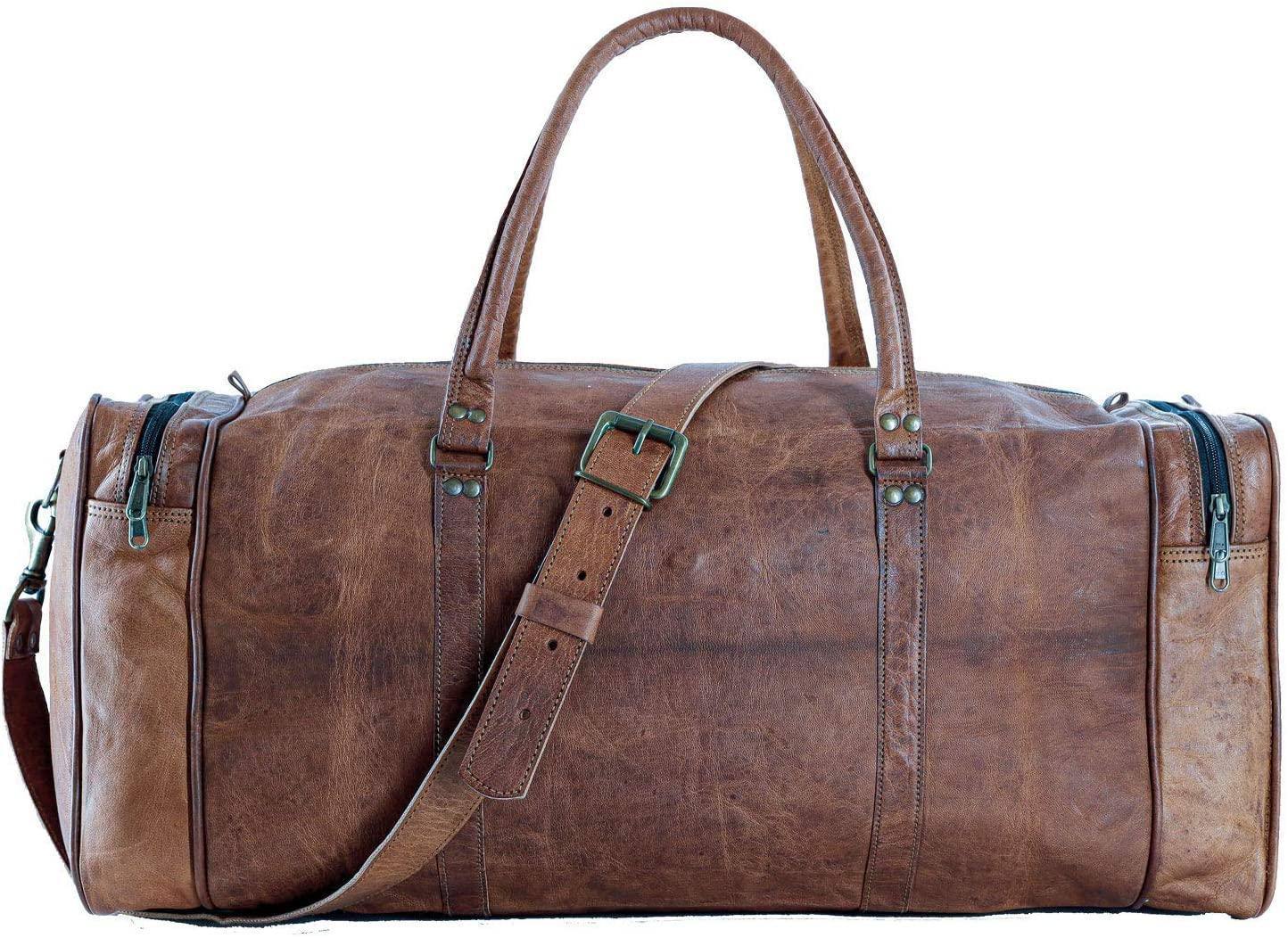 Full Grain Leather Duffel Bag – 21″ Cabin-Ready Weekender