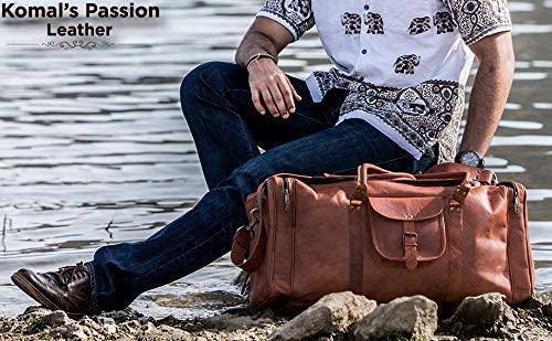 Full Grain Leather Duffel Bag – 21″ Cabin-Ready Weekender