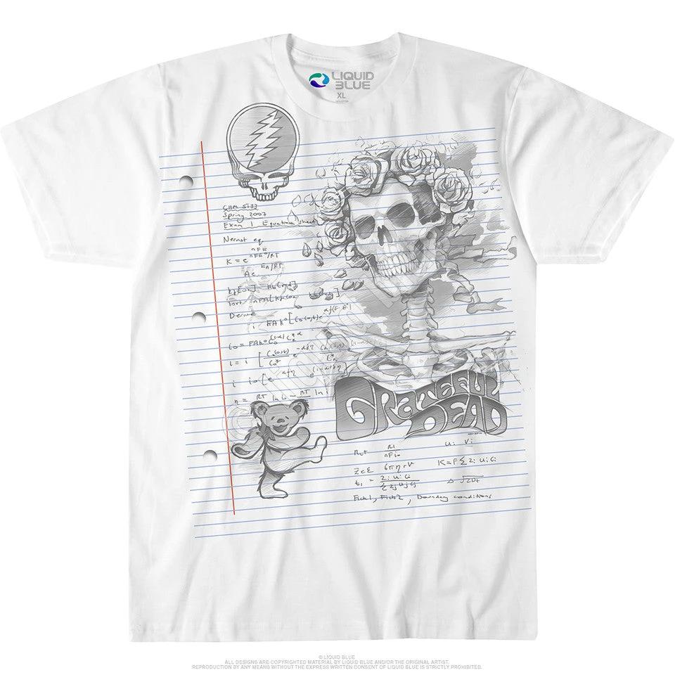 Grateful Dead Sketch Notepad Men's T-shirt- Liquid Blue by HandyShopping4U2