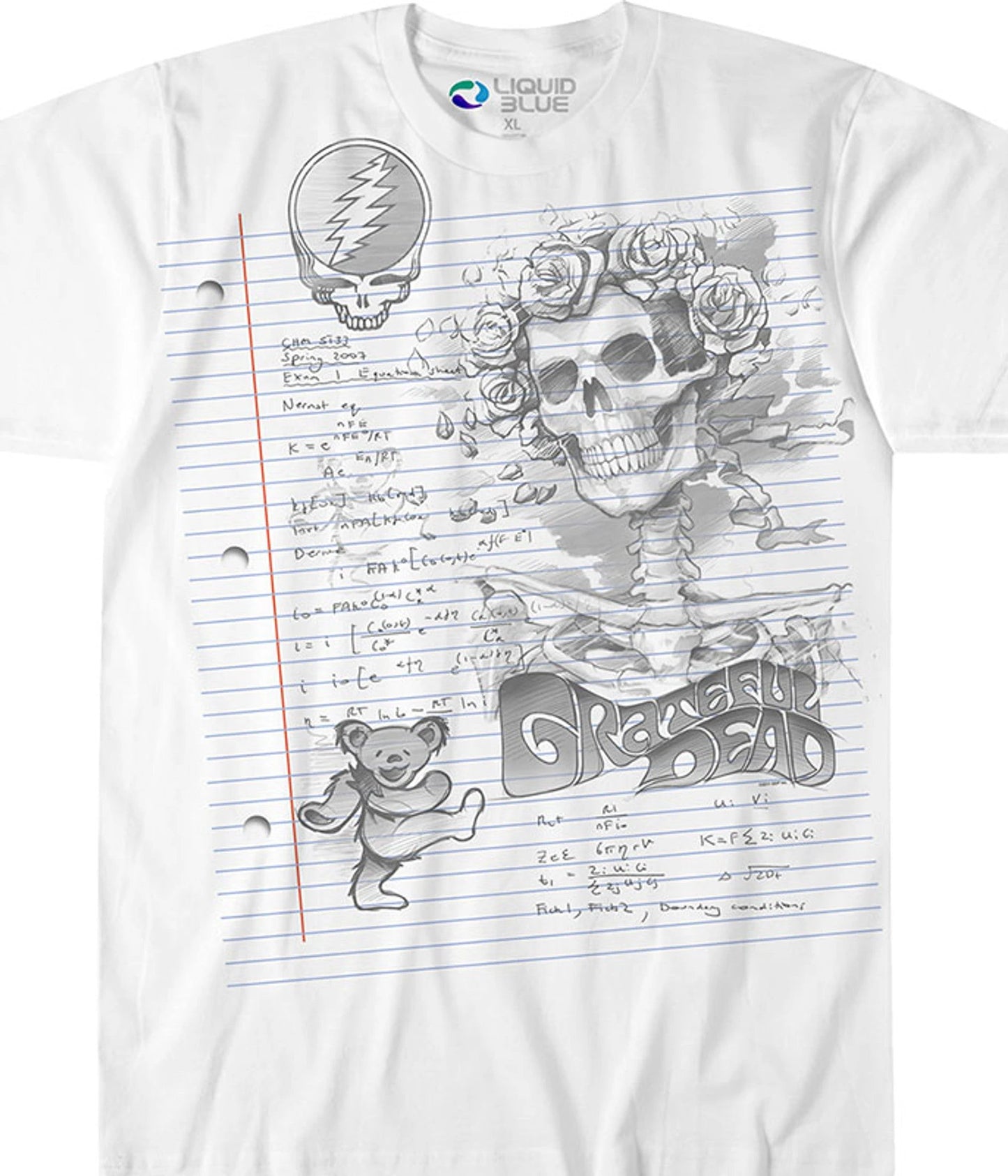 Grateful Dead Sketch Notepad Men's T-shirt- Liquid Blue by HandyShopping4U2