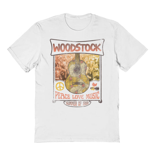 Goodie Two Sleeves Woodstock Vintage Daisy Guitar T-Shirt
