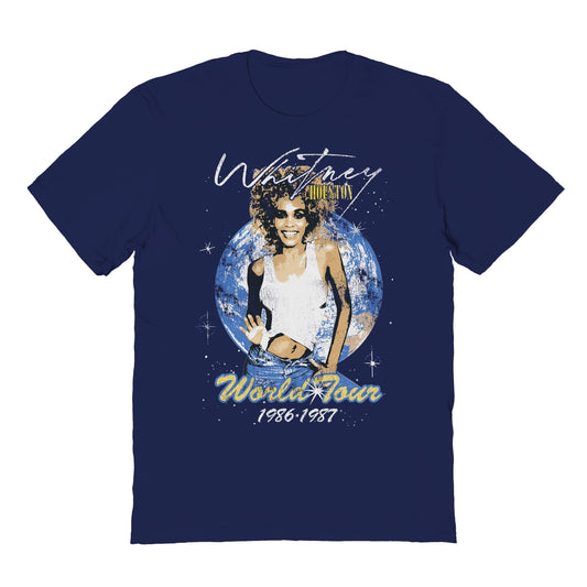 Goodie Two Sleeves Whitney Houston World Tour Navy T-Shirt